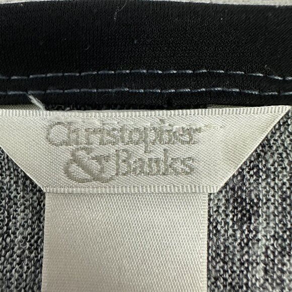 Christopher And Banks Womens Long Sleeve Top Large Green Black Pattern - Picture 2 of 13